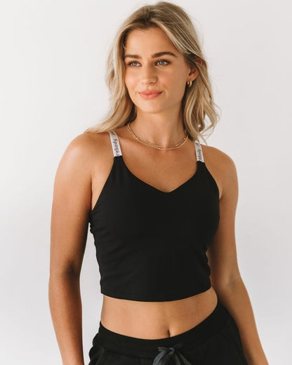 Lemon Molly Maia longline black bra for women with lace details and supportive underwire, designed for comfort and style.