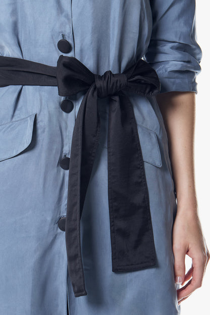 Mauve Daisy Cielo Blue blazer dress for women, tailored blazer-style dress with structured fit and sleek design.