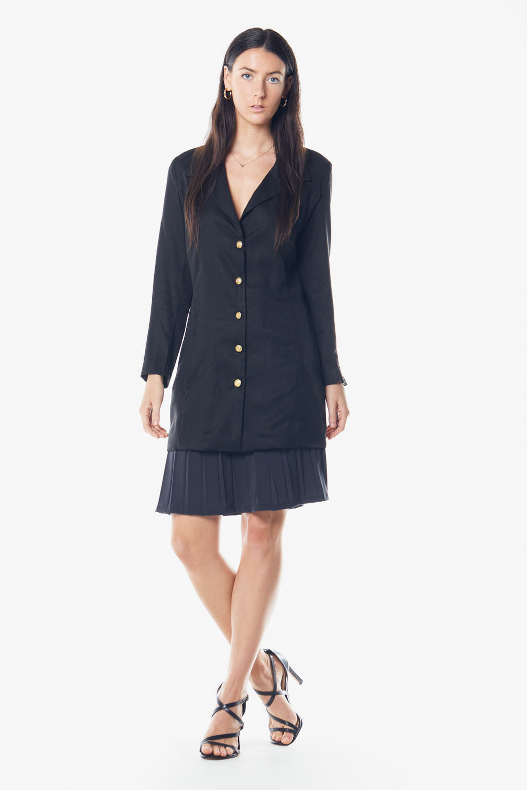 Black Grace Long Blazer Dress by Mauve Daisy, tailored women&