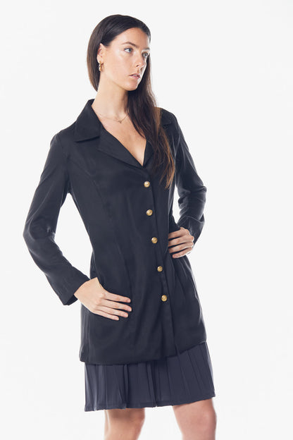 Black Grace Long Blazer Dress by Mauve Daisy, tailored women&