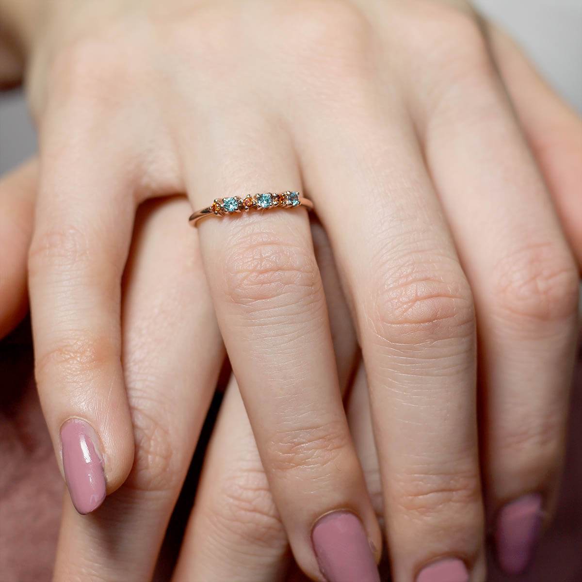 Rose gold Carnival ring by Blue Theia, featuring intricate jewelry design with elegant detailing.