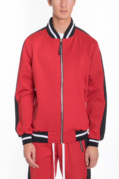 Red Lime Milo Rally Track Jacket, activewear, shown on a model, featuring a sporty design and comfortable fit.