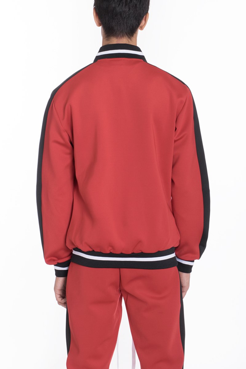 Red Lime Milo Rally Track Jacket for activewear, featuring lightweight fabric and sporty design for outdoor activities.