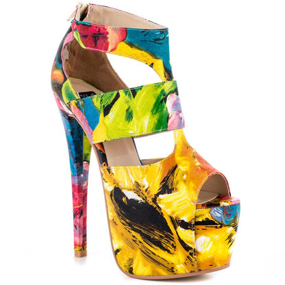 Azure Ophion REXIE floral footwear featuring vibrant floral patterns and stylish design, perfect for casual or outdoor wear.