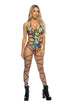 Brown Sooty lace-up leg-wrap bodysuit, lingerie and underwear, featuring intricate lace details and a fitted design.