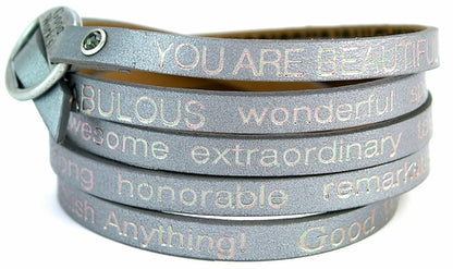 Peaceful Wrap Around Bracelet by Orange Eunostus featuring gunmetal finish and elegant design, ideal for stylish accessories.