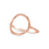 Rose gold jewelry ring with geometric circle design by Blue Theia, showcasing modern and elegant style.