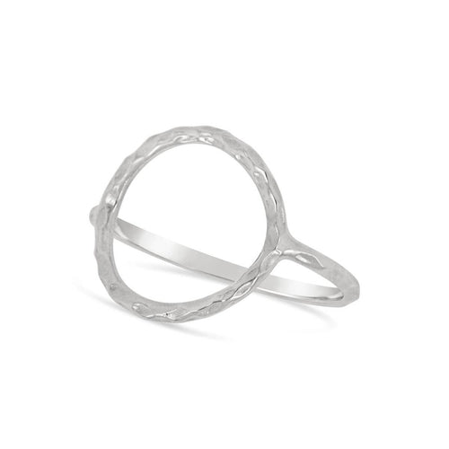 Sterling silver geometry circle ring by Blue Theia, showcasing a minimalist design with smooth, polished surfaces.