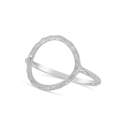 Sterling silver geometry circle ring by Blue Theia, showcasing a minimalist design with smooth, polished surfaces.