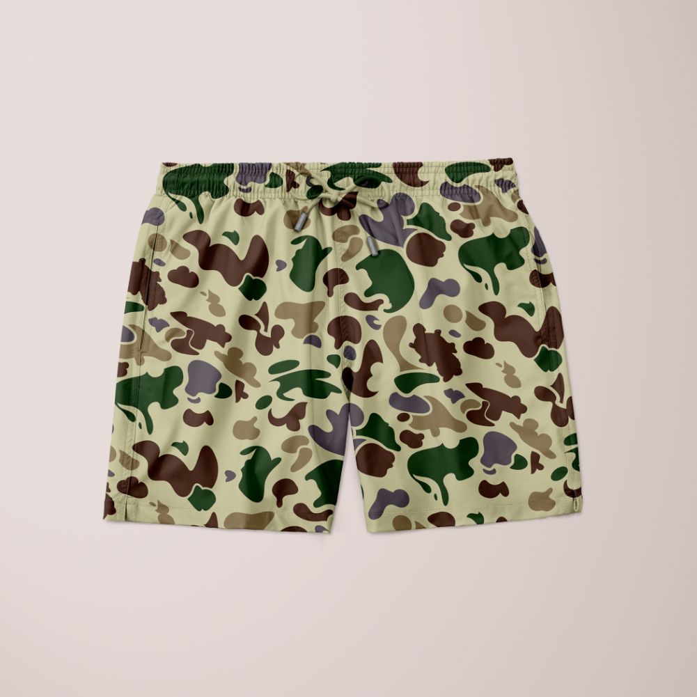Scorpius Army Magical Pattern shorts featuring vibrant, intricate military-inspired designs on lightweight clothing fabric.