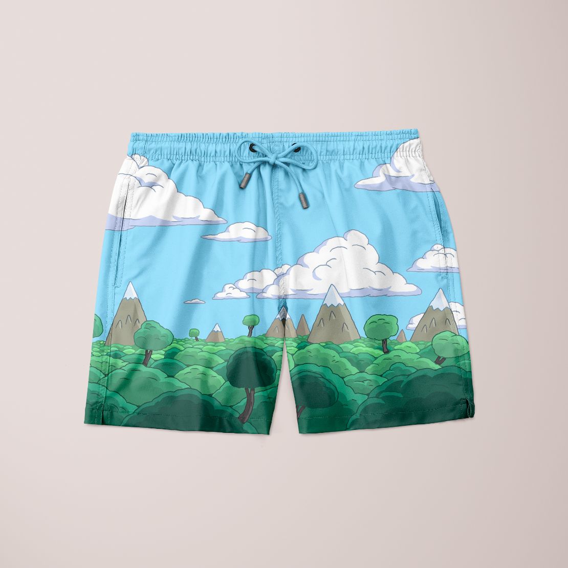 Scorpius Awe Nature shorts made of rafia fabric, featuring a casual fit and natural design, suitable for summer wear.