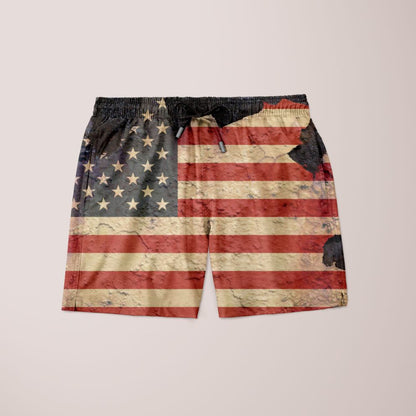 Scorpius Awe Patriotic shorts featuring a vibrant red, white, and blue design with star patterns, casual clothing for patriotic occasions.