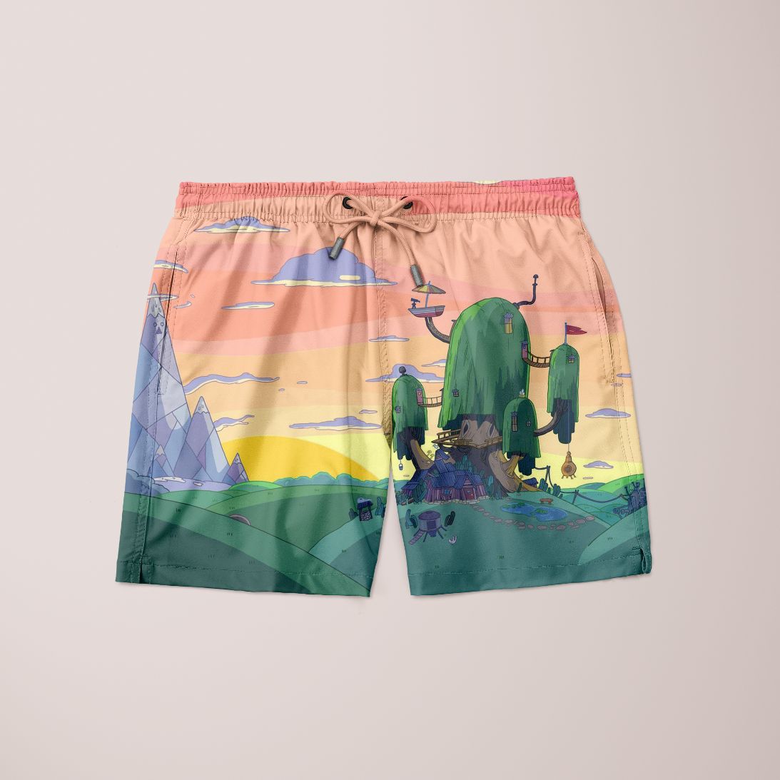 Scorpius carved nature shorts made of lightweight fabric with carved nature design, casual clothing for warm weather.