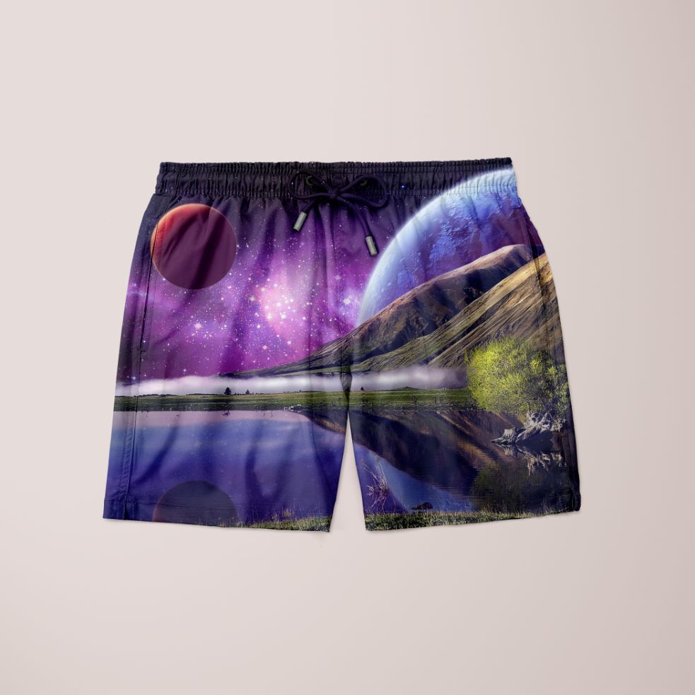 Colorful Scorpius Nature Shorts made of lightweight fabric, featuring bright patterns and comfortable fit for casual wear.