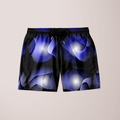 Scorpius Covalen shorts made of lightweight fabric, navy blue color, casual fit, featuring an elastic waistband and side pockets.