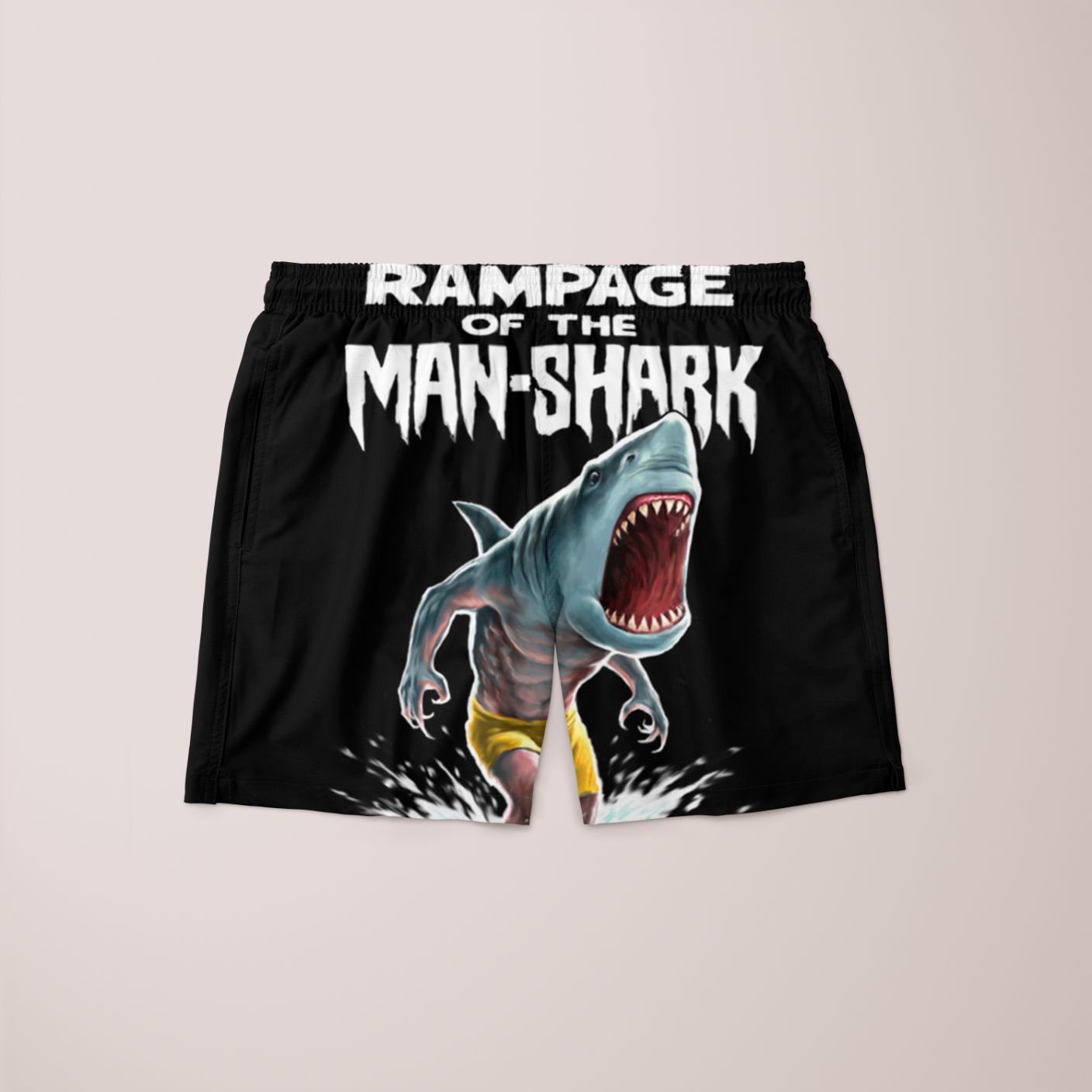 Sky Felix Rampage of the Man-Shark T-shirt featuring a bold shark graphic on a dark background.