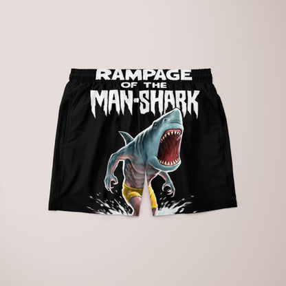 Sky Felix Rampage of the Man-Shark T-shirt featuring a bold shark graphic on a dark background.