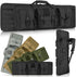 Amethyst Osage LUXHMOX double long soft rifle case in black, designed for long guns with multiple storage compartments.