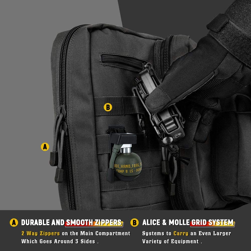 Black LUXHMOX double long soft rifle case by Amethyst Osage, designed for multi-function long guns, shown on a plain background.