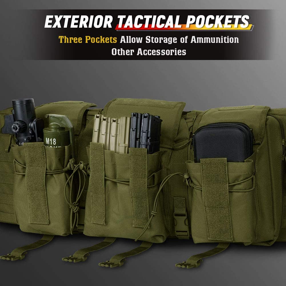 Green Amethyst Osage double long soft rifle case with multiple compartments, designed for long guns and outdoor shooting gear.