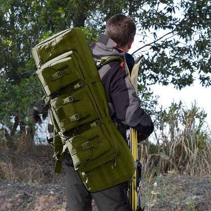 Green Amethyst Osage double long soft rifle case with padded interior and multiple carrying options for outdoor shooting.