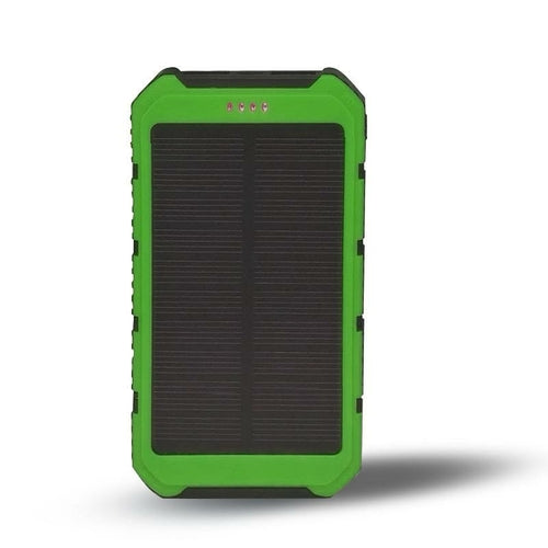 Salmon Lucky roaming solar power bank for phones and tablets, portable tech accessory with solar panel for on-the-go charging