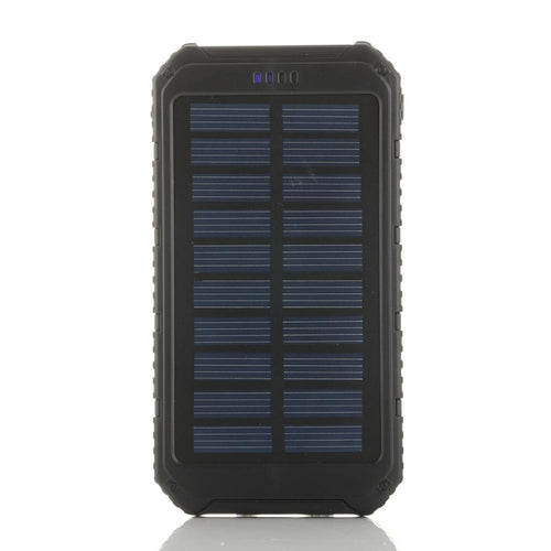 Salmon Lucky roaming solar power bank charging phone, portable tech accessory with solar panel for on-the-go device charging