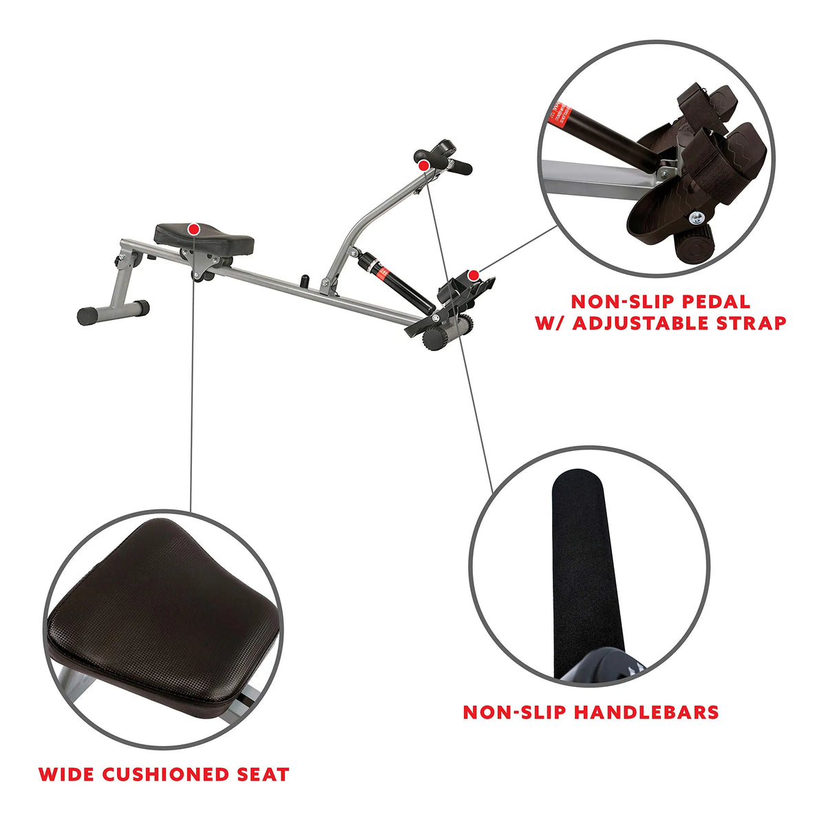 NNEOBA Rowing Machine Rower with 12 Level Resistance &amp; Digital Monitor