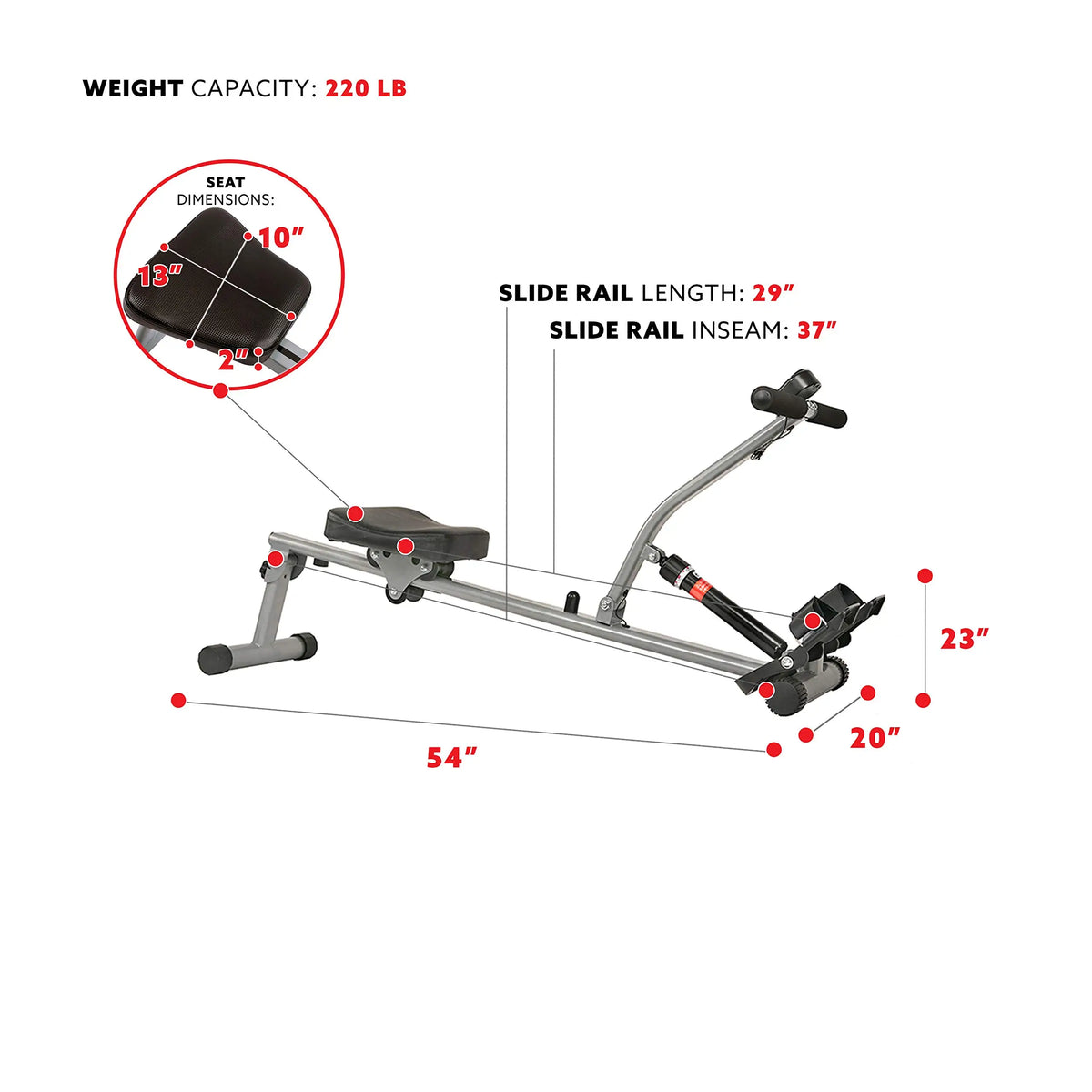 NNEOBA Rowing Machine Rower with 12 Level Resistance &amp; Digital Monitor