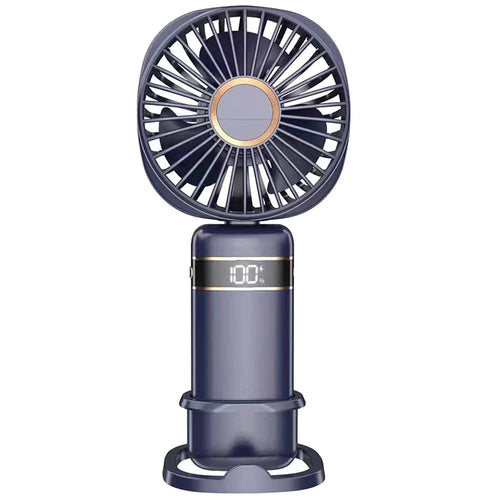 Maroon Asteria handheld cooling fan with 5-speed settings, foldable design, rechargeable battery, ideal for personal cooling.