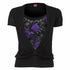 Black Jasper The Watchers allover 2-in-1 gathered knot short sleeve shorts, shown with gathered knot design and casual fit.