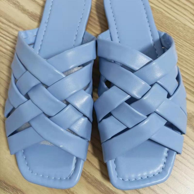 Red Iphigenia summer casual outdoor leather slippers for women in blue, pink, and beige with flat design and comfortable fit.