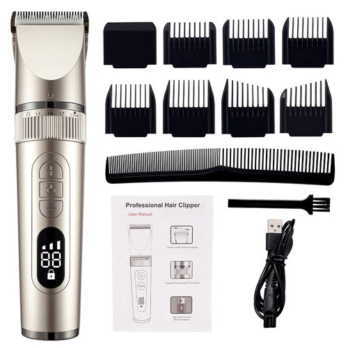 Maroon Asteria full body washable electric hair clipper with ceramic blades, professional-grade haircare tool for precise trimming