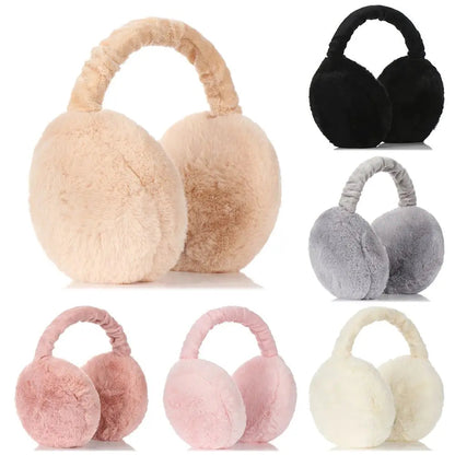 Maroon Asteria plush solid color earmuffs for women and men, cozy winter hat and ear warmer, stylish and warm for autumn and winter.