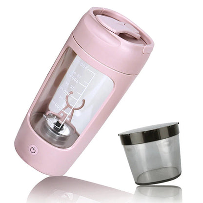 Maroon Asteria USB electric protein shaker bottle with portable design and 1200mAh rechargeable battery, ideal for mixing protein drinks.