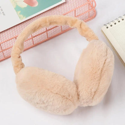 Maroon Asteria plush ear warmer earmuffs for women and men in solid color, perfect for autumn and winter.