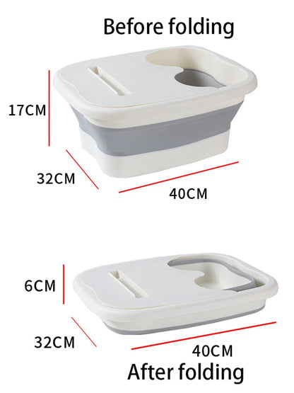 Pink Lucky foldable footbath massage basin for soaking, compact spa foot basin, ideal for relaxing foot massages.