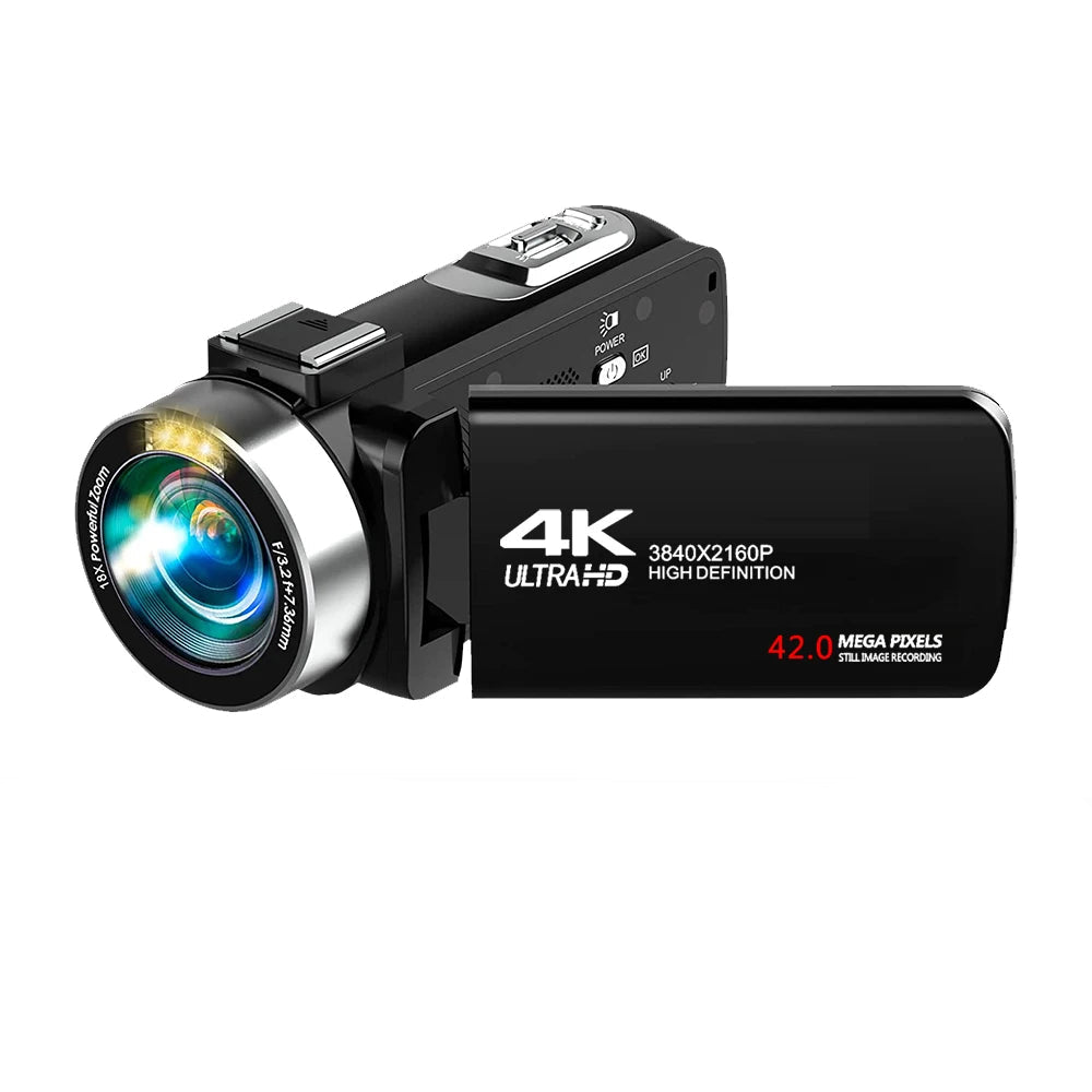 4K Digital Camera Dual Battery 64GB Card Included Black