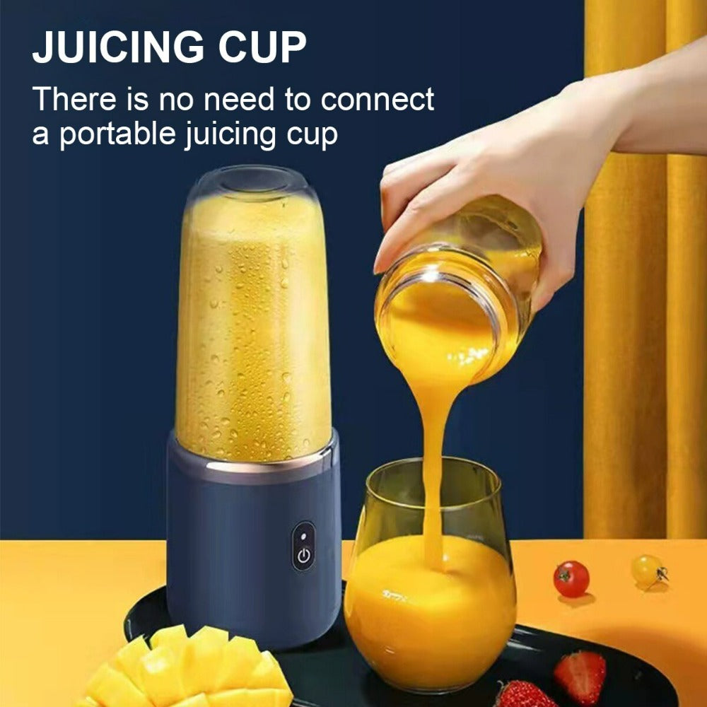 Yellow Pandora twin gear portable juice blender with sleek kitchen design, featuring stainless steel blades and compact size.