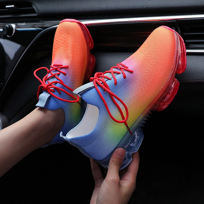 Silver Juneberry fashion mesh cozy running sport shoes for women, lace-up sneakers with breathable design and sporty style.