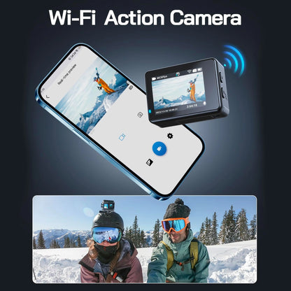 5K Action Camera Dual Screen 60FPS 4K Sports Cam Black