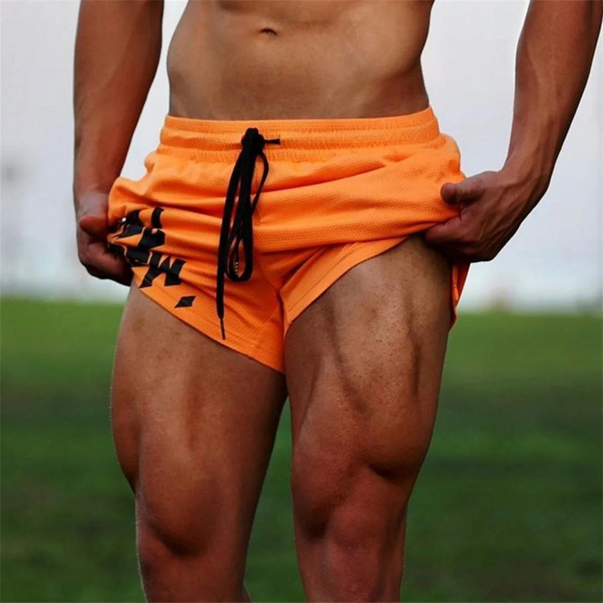Raspberry Eurybia casual quick dry beach shorts for men, lightweight swimwear with a comfortable fit, shown in a vibrant color.