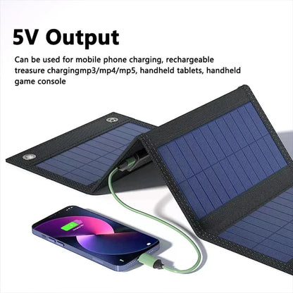 Yellow Pandora portable solar panel with USB port for charging cell phones, ideal for outdoor sports and outdoor activities.