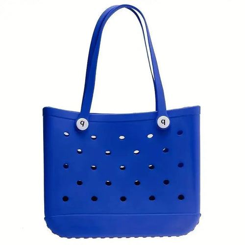 EVA rubber waterproof beach tote bag by Raspberry Eurybia, stylish and durable for fashion and beach outings.