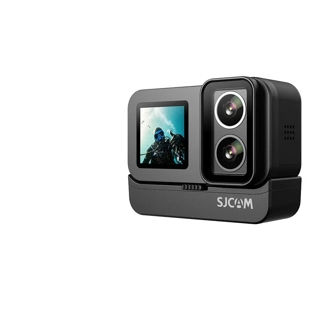 4K Dual-Lens Action Camera Power Stick Included Black