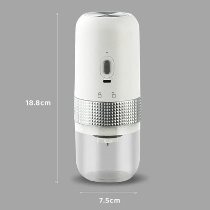Maroon Asteria electric coffee grinder with USB wireless connectivity and ceramic grinding mechanism for kitchen use.