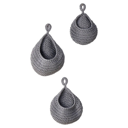 Set of three woven wall hanging fruit baskets for kitchen, home decor by Maroon Asteria, ideal for storing fresh produce.