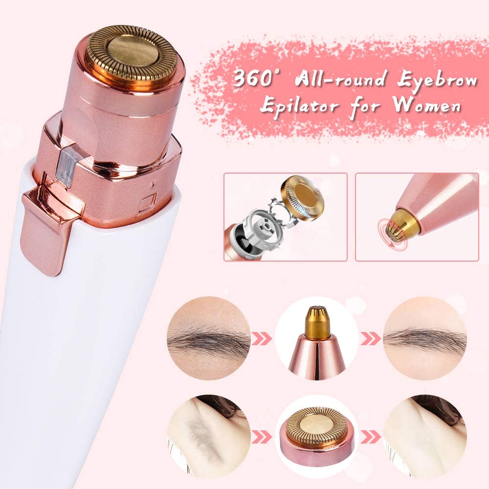 Maroon Asteria 2-in-1 electric eyebrow trimmer for women, painless eye brow epilator, haircare device with compact design