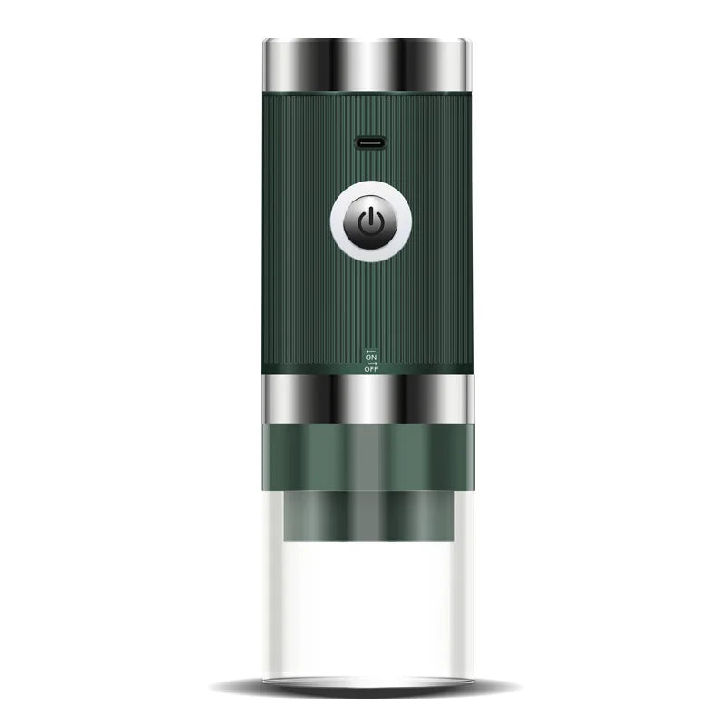 Maroon Asteria portable electric coffee grinder with USB charging, wireless design, compact kitchen appliance for fresh ground coffee.
