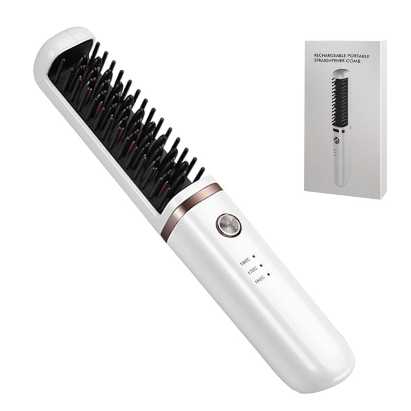 Maroon Asteria hot air hair dryer brush and multifunction electric hair straightener for smooth, styled hair.